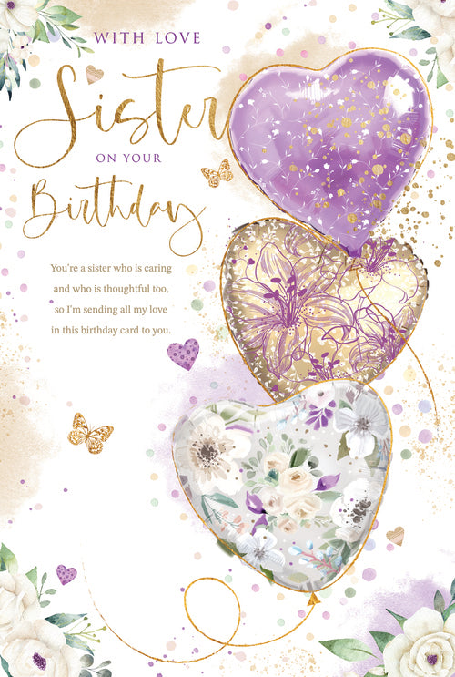 Sister birthday card- sentimental verse