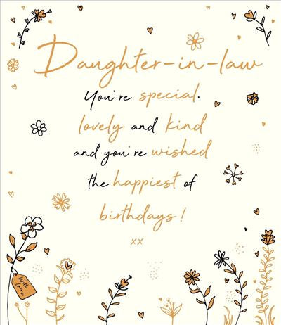 Daughter in law birthday card