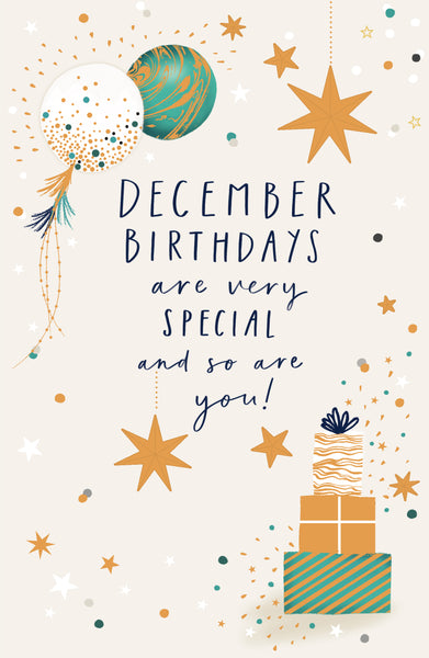 Christmas birthday card - December birthday