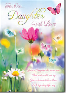 Our Daughter birthday card - sentimental verse