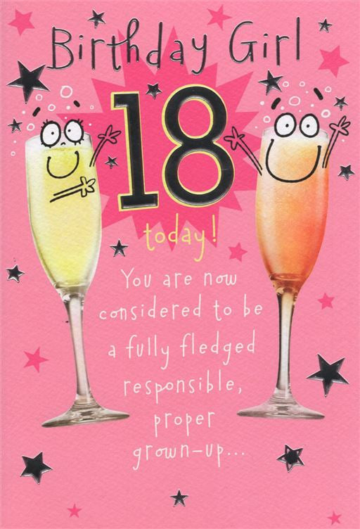 18th birthday card - birthday fizz