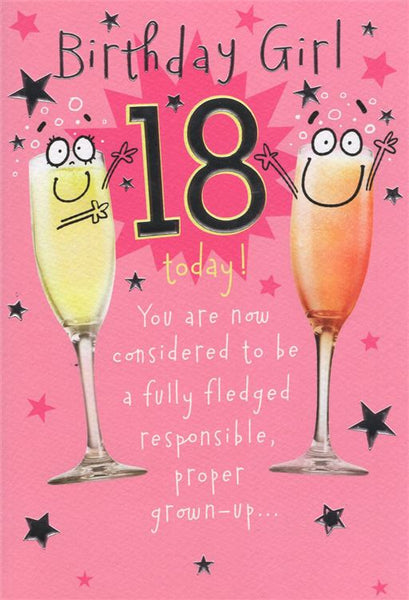 18th birthday card - birthday fizz