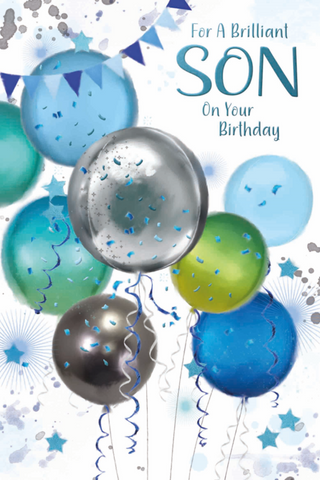 Son birthday card - birthday balloons