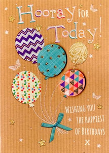 Birthday card for her - sparkling ballons