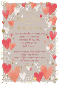 Our anniversary card - sentimental verse