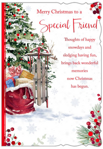 Friend Christmas card- winter scene