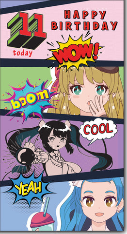 Age 11 birthday card- anime