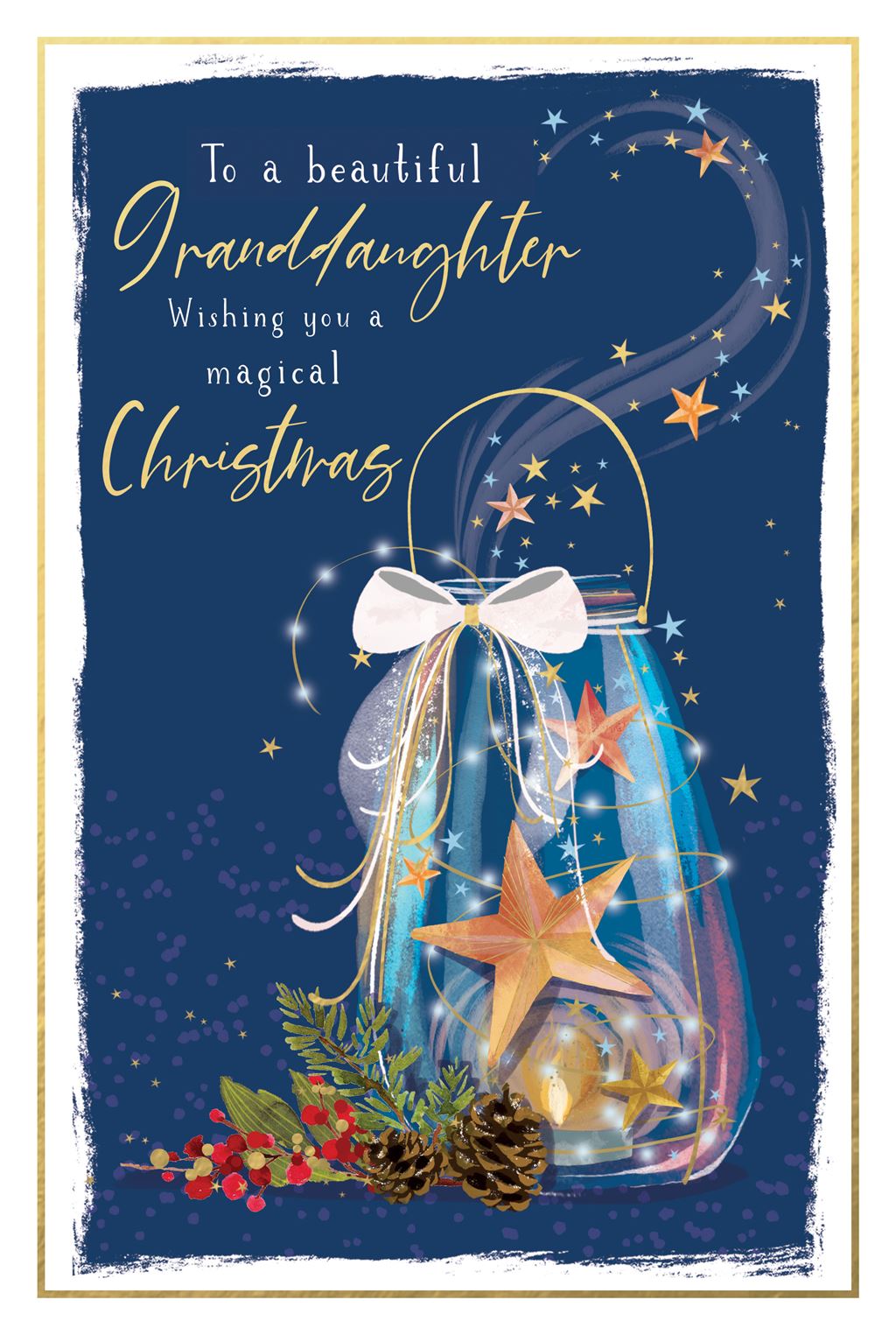 Granddaughter Christmas card- Christmas star jar