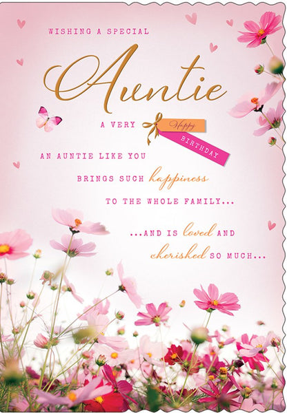 Auntie birthday card- summer meadow