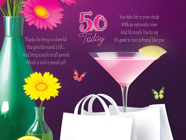 Friend 50th birthday card sentimental verse