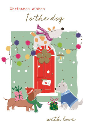 To the dog Christmas card - cute dog