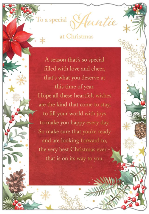 Auntie Christmas card - sentimental verse