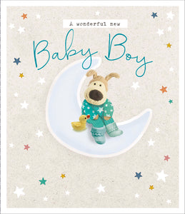 Boofle baby boy birth congratulations card