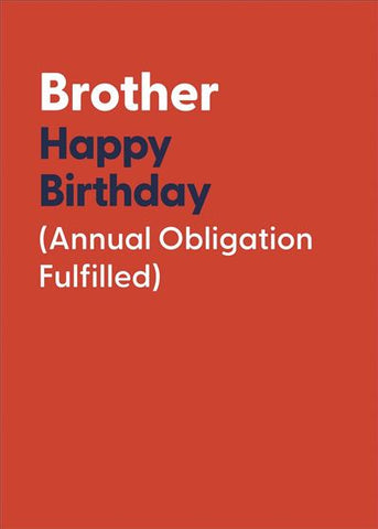 Brother birthday card - funny card