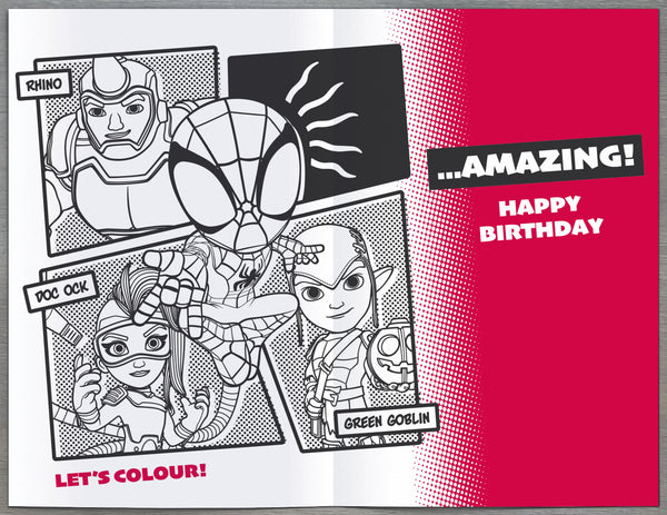 Son birthday card - Spidey and friends