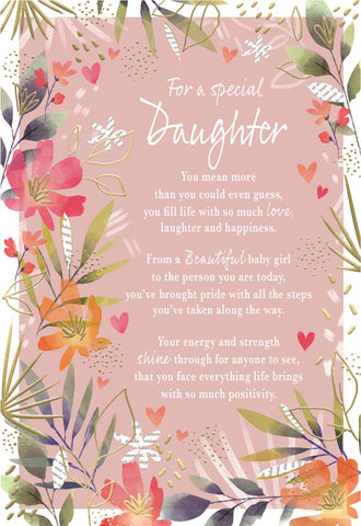 Daughter birthday card - sentimental verse