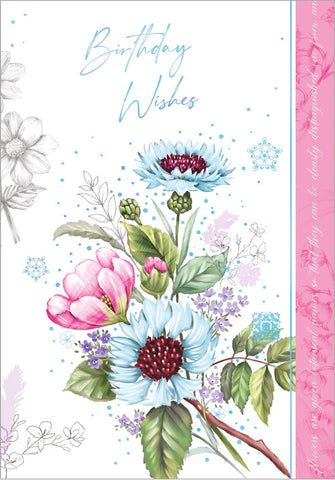 General birthday card - classic flowers