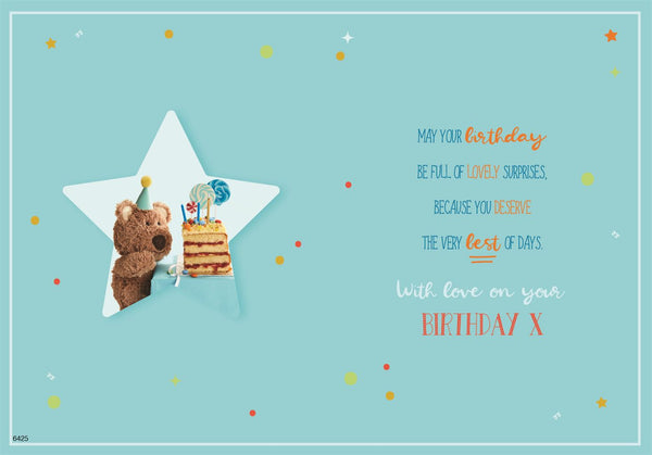 Great Grandson birthday card - birthday bear