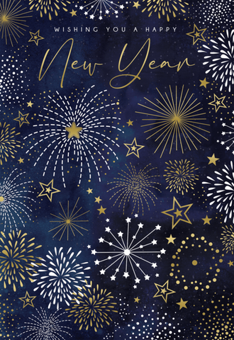 New year card- stars and fireworks