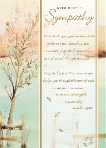 Sympathy card -memories