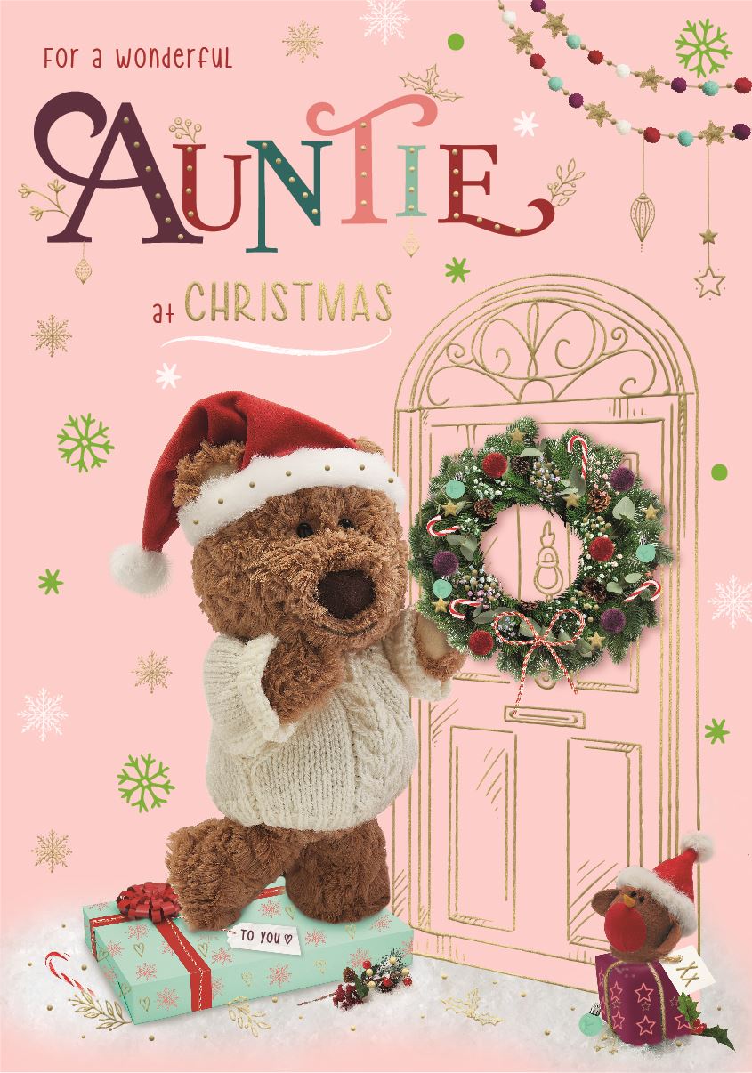 Auntie Christmas card - cute bear