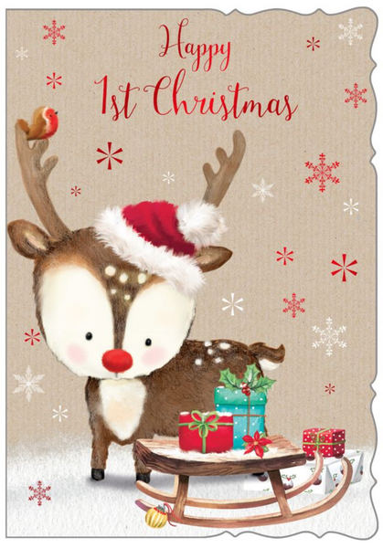 Baby’s first Christmas card - Rudolph