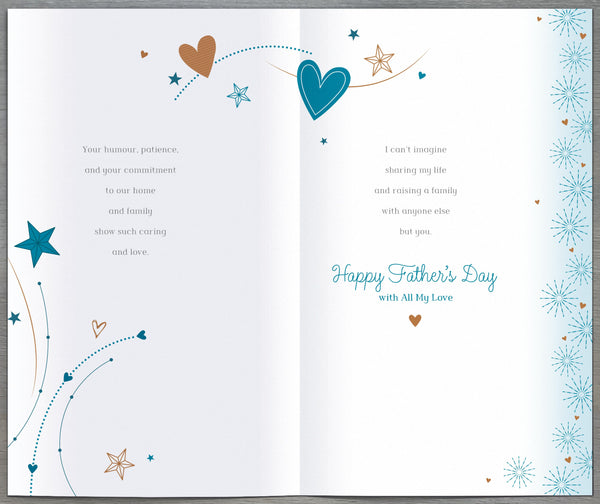 Husband Father’s Day card - modern hearts