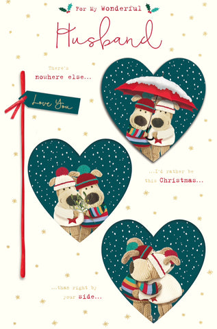 Husband Christmas card- cute Boofle