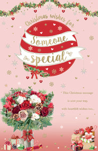 Someone Special Christmas card - Christmas flowers