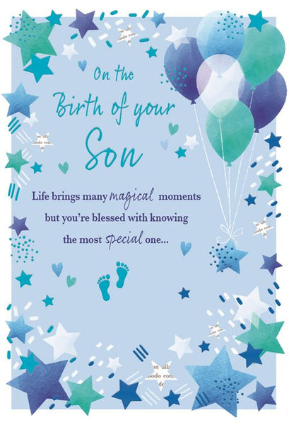 Baby boy birth congratulations card