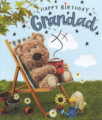 Grandad birthday card - Barley bear