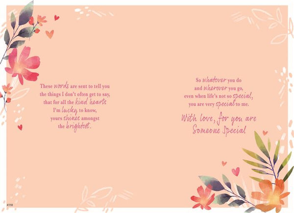 Someone Special birthday card - sentimental verse