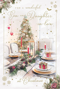 Son and Daughter-in-law Christmas card - festive home