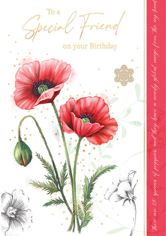 Friend birthday card - classic flowers