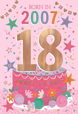 18th birthday card - born in 2007