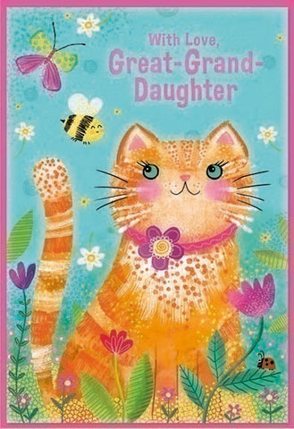 Great Granddaughter birthday card- cute bear