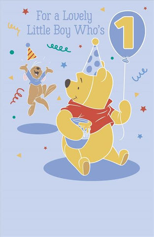 Age 1 Winnie the Pooh birthday card