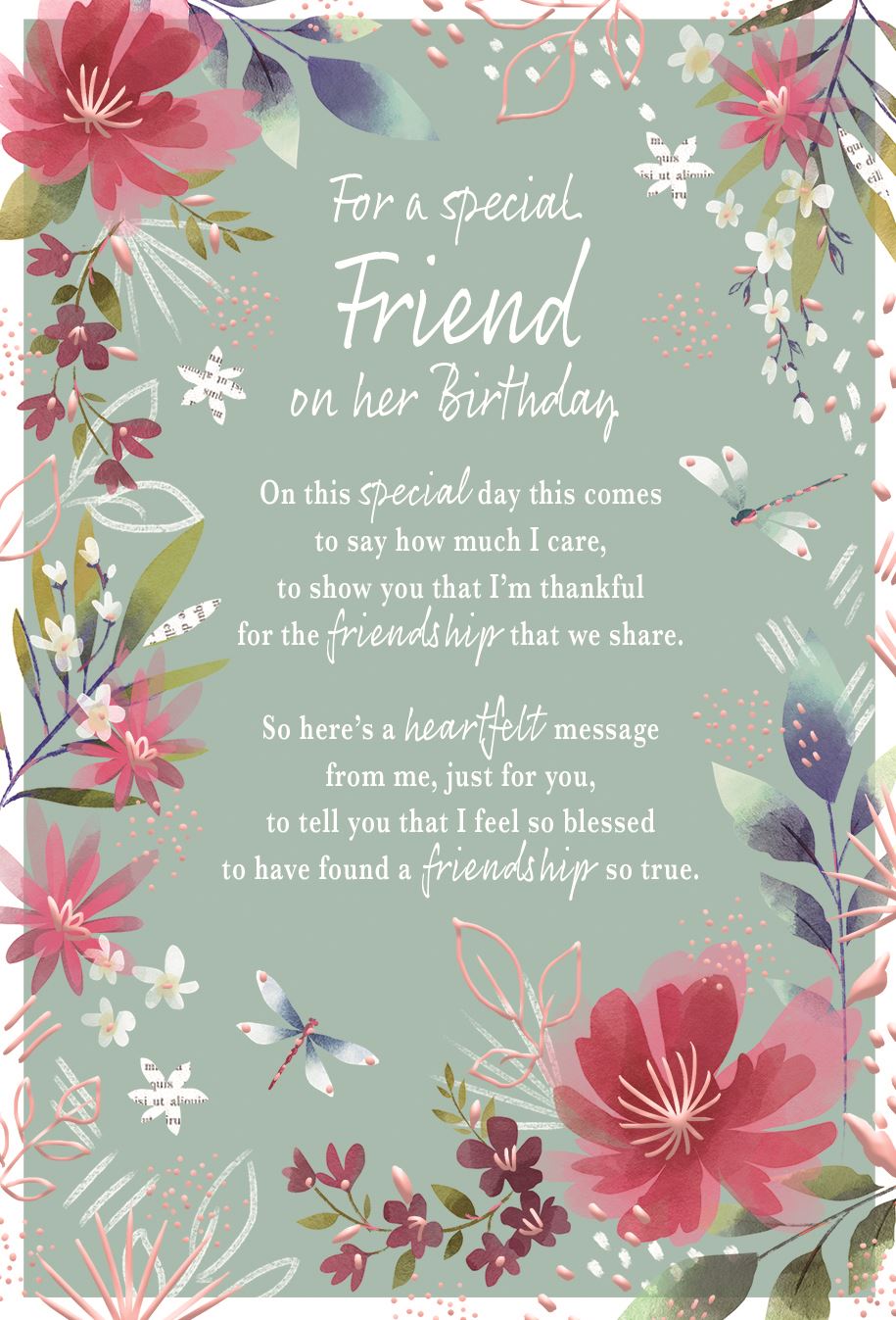 Friend birthday card - sentimental birthday