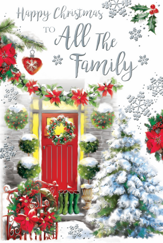 To all the family Christmas card- festive home