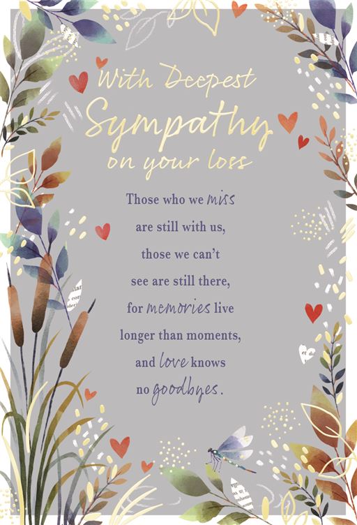 Sympathy card - thoughtful verse