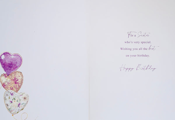 Sister birthday card- sentimental verse