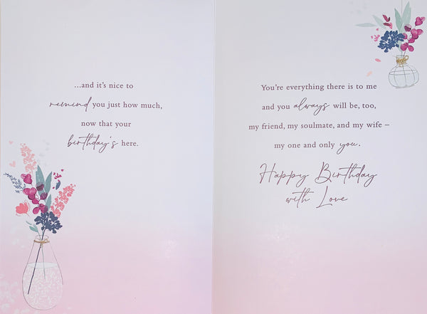 Wife birthday card - sentimental verse