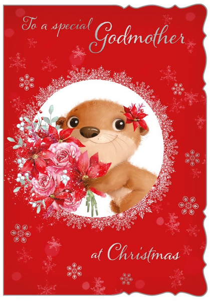 Godmother Christmas card- cute otter