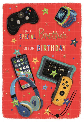 Brother birthday card - gamer