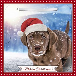 3D General Christmas card - cute Xmas puppy