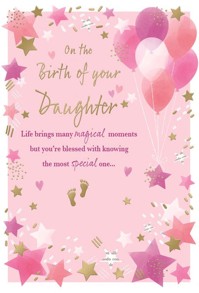 Baby girl birth congratulations card