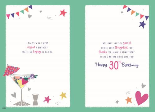 Daughter 30th birthday card- birthday cocktails