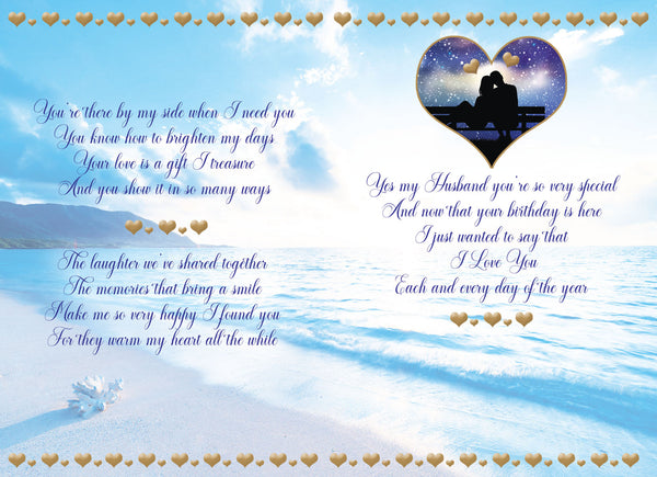 Husband birthday card - sentimental verse