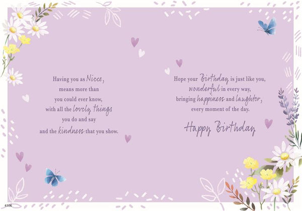 Niece birthday card - sentimental verse