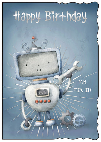 Kids birthday card - Robot